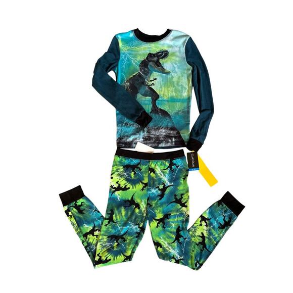 Cuddl Duds Other - Cuddl Duds Kids 2pc Dinosaur Pajama Set, Slim Fit, Soft & Cozy, Size 10
